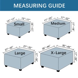 DKSLIPGO Square Jacquard Ottoman Covers Ottoman Slipcovers Folding Storage Stool Protector Elastic Bottom Stretch High Spandex Small Checks (Large,Taupe)