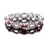 Pink and Silver Plated Crystal Stretch Bracelet - Pink Bridesmaid