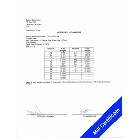 Golden State Silver 9999 Pure Silver 10 Gauge (0.101 in. / 2.57 mm) Colloidal Silver Generator Wire â 18 inch Coil (1 Foot 8 inches) - Guaranteed 99.99%+