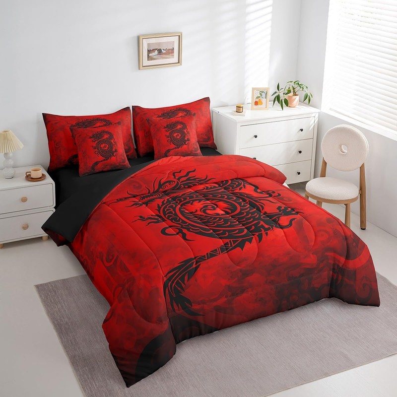 Exotic Chinese Style Comforter Set in a Bag 7 Pieces