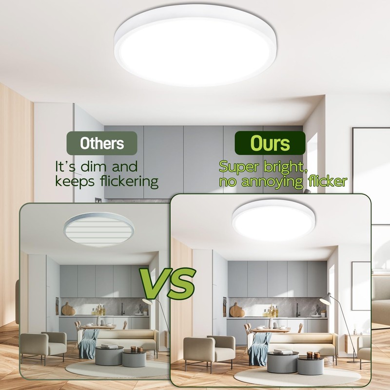hykolity 2 Pack 9 Inch Selectable CCT LED Round Flat