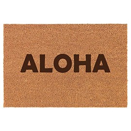 Daylor Aloha Doormat Brown Natural Coir Rectangular Front Entry Non Slip Door Mat (18 in. x 30 in.)
