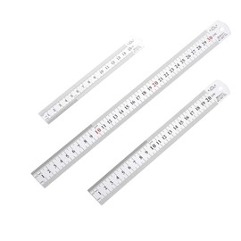 Siumir Stainless Steel Ruler, Metal Ruler, Double-Sided Edge Measuring Tool, Includes 15 cm / 20 cm / 30 cm rulers, Pack of 3 for Engineering, Teaching etc