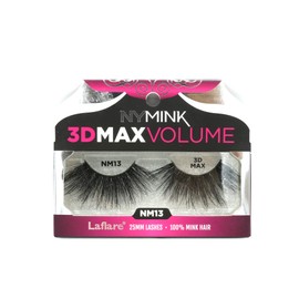 Laflare 3D NY MAX VOLUME EyeLashes, 20-25mm Long Dramatic Styles, 100% Real Mink Hair Lashes, Luxury Makeup, Natural, Light, Trendy, Variety, Reusable, Multi Layered Unharmfully Sourced Lashes (NM13)
