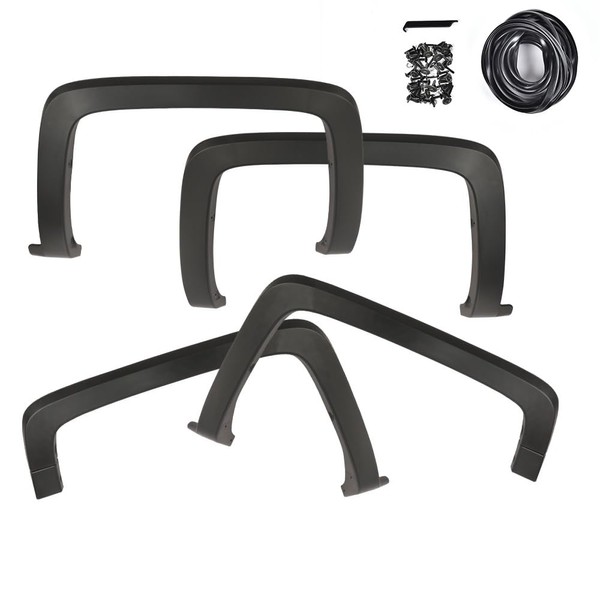 CROSSDESIGN Fender Flare Compatible with 2014-2018 Chevy Silverado 1500/2015-2019 Chevy