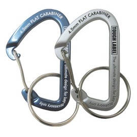 TouGH Label VEX-114 Carabiner Flat 0.18 inches (4.5 mm), Navy Blue x Silver