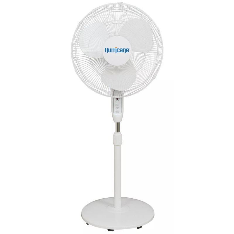 Hurricane Supreme Oscillating Stand Fan w/ Remote 16 in White