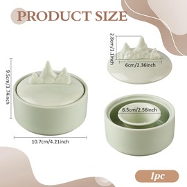 PH PandaHall Porcelain Ink Dish, Mountain Shape Chinese Calligraphy Inkwell Dish Prevent Dry Ceramic Ink Plate with Brush Holder Inkstone Bowl for Chinese Japanese Calligraphy Practice, Light Green