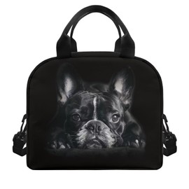 PCSJRKG French Bulldog Reusable Lunch Box for Office, Leakproof Cooler Bag Lunch Bag with Adjustable Strap for Kids, Boys, Girls