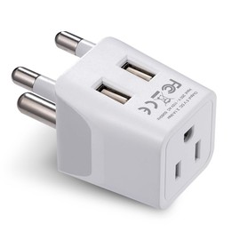 Ceptics International Plug Adapter, 5 in 1 Universal Power Adapter with 2X USB-A & USB-C, Worldwide Travel Essentials with Type A, C, G, I outputs for Europe Germany Spain Australia, UP-16KU-WH