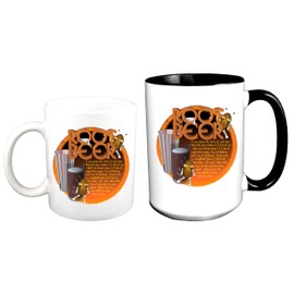 ValxArt Root Beer Adult Drink Recipe on Large Black handle 15 oz Cup + White 11 oz Cup