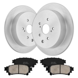 MOTOOS Rear Brake Disc Rotors and Ceramic Brake Pads Replacement for Lexus RX450h RX350 2010-2015 Complacement with Toyota Highlander Sienna 2010-2020 2Pcs Brake Pads and 2Pcs Brake Rotors