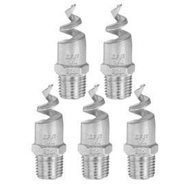 sourcing map 5Pcs Spiral Cone Nozzles, PT 1/4" Male 316L Stainless Steel Dust Remove Sprayer Atomization Sprinkler for Garden Watering Fire Proof Gas Cooling, Silver