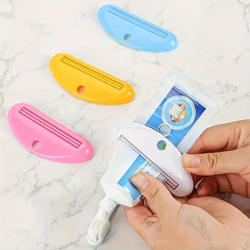 5Pcs White Toothpaste Squeezer,Plastic Toothpaste Tube Squeezer Dispenser,Toothpaste Clips for