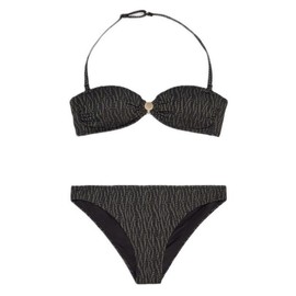 Emporio Armani Women's Bandeau Bikini Set, Black Lrx Textured