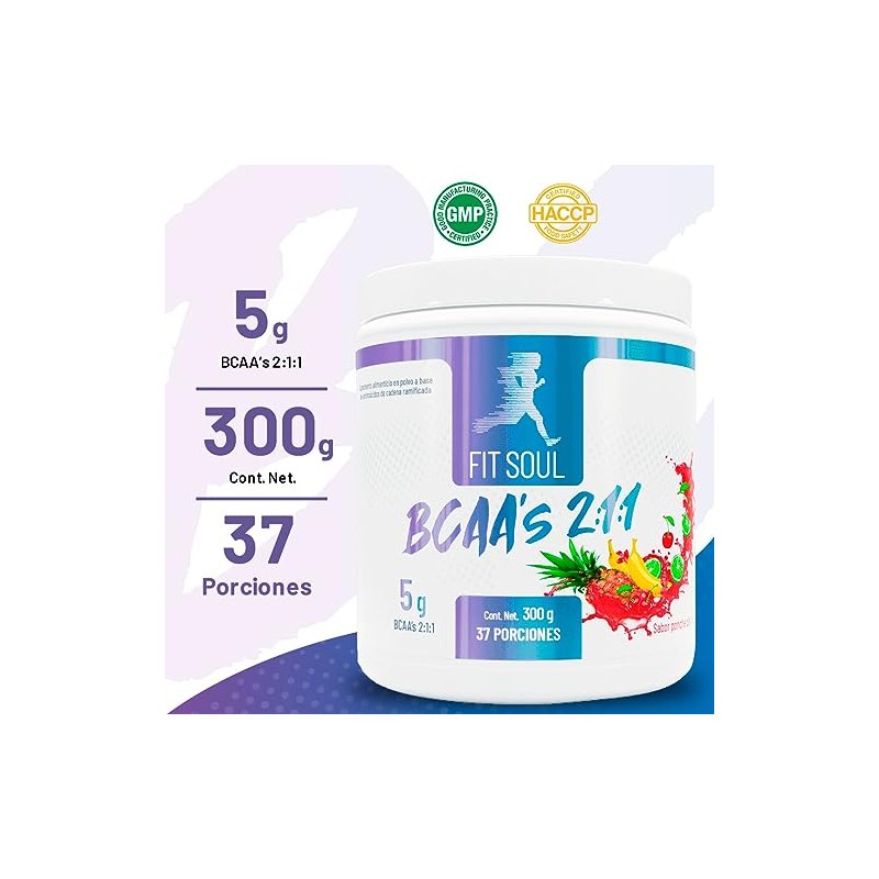 Fit Soul BCAAs 211 Aminoácidos de Cadena Ramificada Suplemento Alimenticio