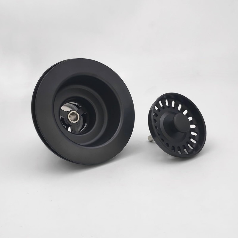 Black Polymer Drain Kitchen Sink Drain Assembly with 2 Removable