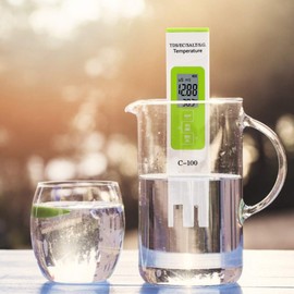 TOPINCN C-100 Probador de Calidad del Agua, 5 en 1 Probador de Salinidad TDS EC Temp Agua de Mar, Medidor TDS Probador de Salinidad Detector Digital de Calidad del Agua Pluma de Prueba de