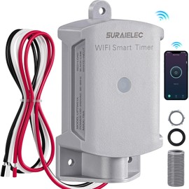 SURAIELEC 15 AMP WiFi Smart Timer Switch for Outdoor Electrical Boxes, 120V WiFi Pool Timer, for Waterproof Outlet Junction Box, Pool Light, Driveway Lighting, Security System, Holiday Decorations