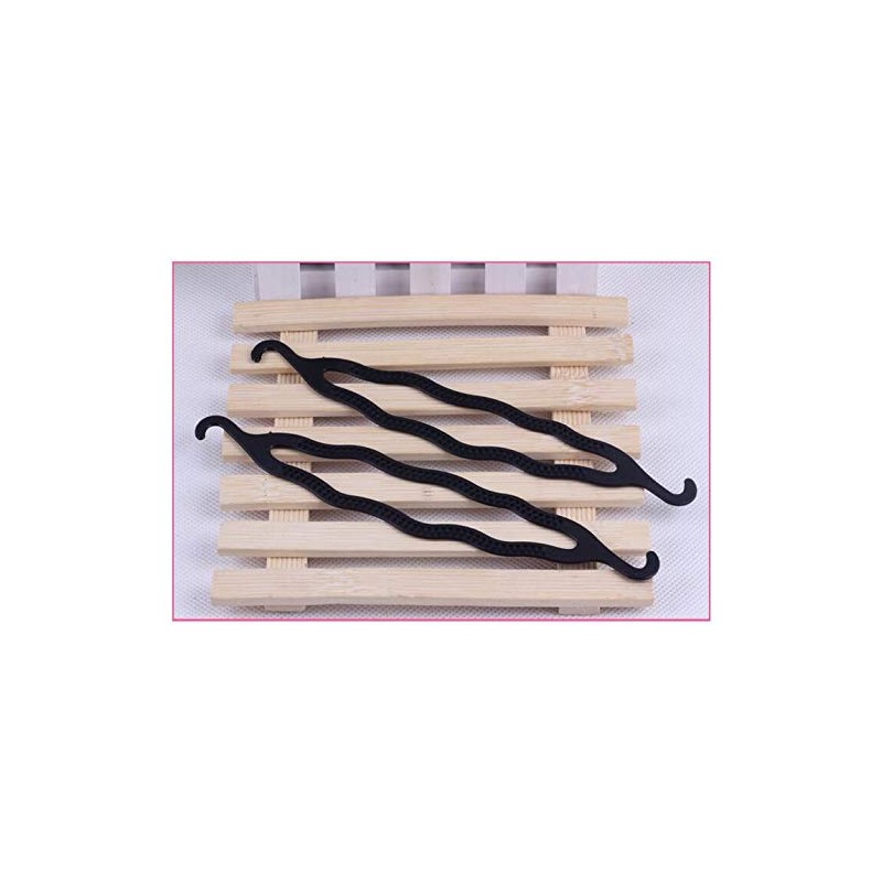 6 Black Plastic Double Hook Hair Clips Curlers Hair Bun