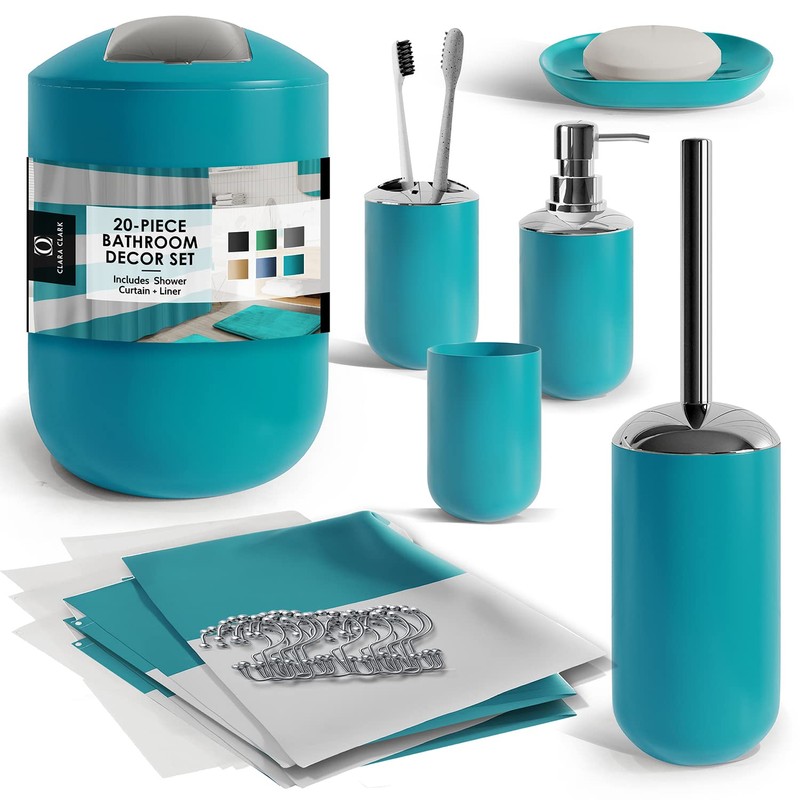 Nestl Bathroom Set - Teal Bathroom Accessories Set, 20PC Bathroom