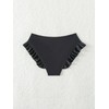 WDIRARA Women's Ruffle Bikini Bottoms High Waist Full Coverage Swim