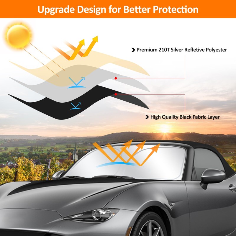 D-Lumina Front Windshield Sun Shade for 2017 2018 2019 Mazda