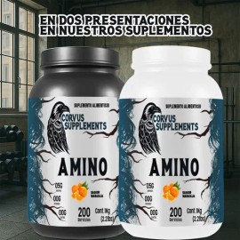 Aminoácidos 1kg Corvus Suplemento Alimenticio Polvo 200serv                                                                                           