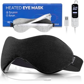 Ezona Máscara de Ojos Térmica USB con Control de Temperatura, Compresión Cálida y Temporizador para Ojos Secos, Almohadilla Eléctrica (Negro)