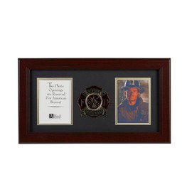 Allied Frame US Firefighter Medallion Double Picture Frame - Two 4 x 6 Photo Openings