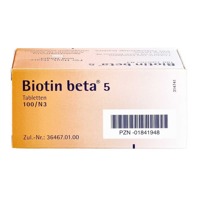Biotin Beta 5 Pack of 100 Tablets (Pack 1841948