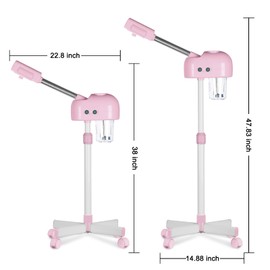 Professional Facial Steamer, Vaporizador Facial Steamer for Esthetician, Vapor Face Steamer, Pink