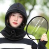 Outdoor Balaclava with Clear Windshield Winter Gear Flannel Lined Hood