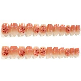 Fireworks At Dusk Sparkle Glossy Ombre Short Coffin Press-On Nails - 24 Pieces - Artificial Nail Kit