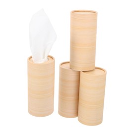 COLLBATH 4pcs Box Portable Cylinder Tissue Holder for Car Fit for Cup Holders Soft Facial Napkins for Travel Office and Home Use Multi Functional Car Supplies