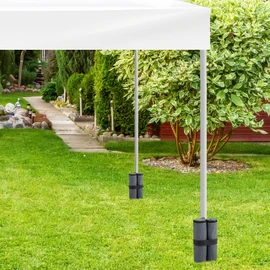Relaxdays Gazebo Sandbags, Set of 4, Oxford Fabric, for Filling with Sand, Weighted Party Tents, Weight Bags, Grey
