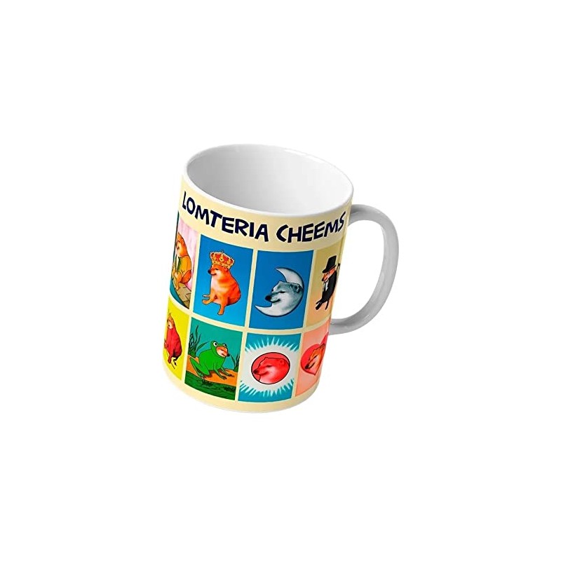 Taza Cheems Lomteria | Frase Meme divertida | Cerámica Blanca