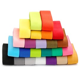 Elastic Band for Sewing, 24 Colours, Wide Edging Tape, Coloured Folded Elastic Edging Tape, Folding Tape for Sewing Accessories, DIY Crafts, Clothing and Belts
