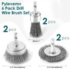 6 Pack Carbon Steel Drill Wire Brush, Cup/ Wheel/ Pen