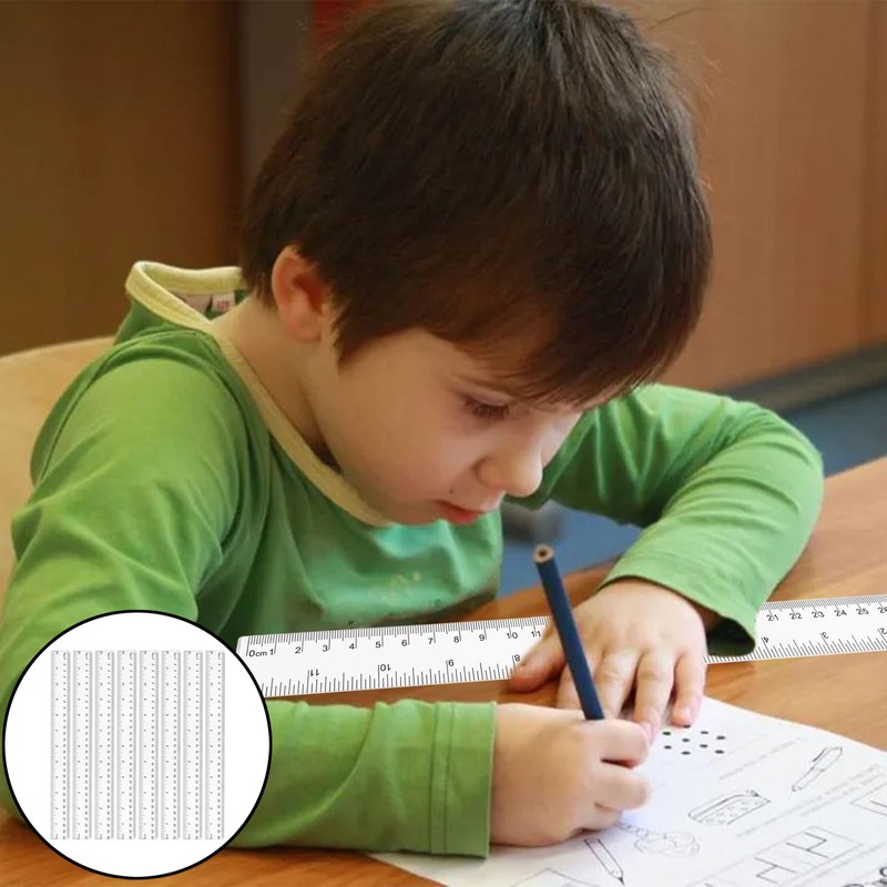 Pack of 8 Rulers 30 cm - 30 cm Transparent