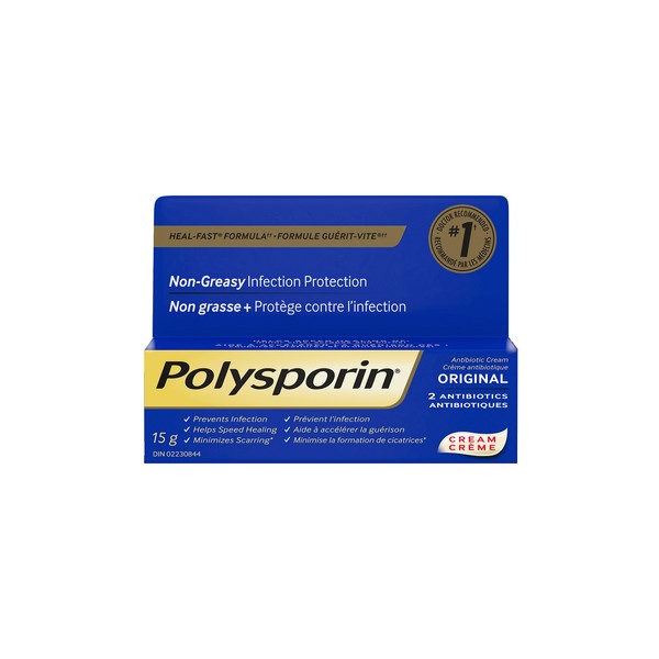 Polysporin Original Antibiotic Cream, Heal-Fast Formula, 15g 15 g