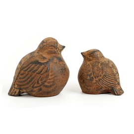 Sungmor Cast Iron Bird Statue, Vintage Animal Collection Figurines, Home Office Table Decor, Paperweight, Doorstop, Garden Lawn Cute Ornament, Rust Finish