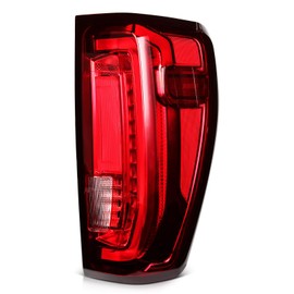 LSAILON FuLL Led Taillight Assembly Fit For GMC Sierra 1500 2019-2023 For GMC Sierra 2500 HD 2019-2023 For GMC Sierra 3500 HD 2019-2023 Chrome Housing Red Lens Passenger Side 84968741 GM2801310