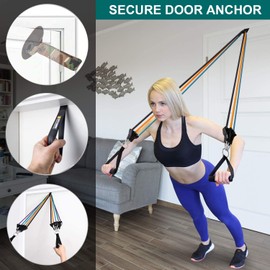 Resistance Bands Door Anchor Attachment, Secure Door Anchor Heavy Duty Door Anchor for Resistance Bands, Door Jamb Anchor for Fitness Workout Band