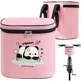Alriedy Children's Bicycle Bag, Handlebar Bag, Panda Bag for Children, with Removable Lid, with Reflectors, Secure Hold Thanks to Velcro Fastening, Inner Pocket, Ideal for Balance Bike Accessories