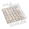Relaxdays Wooden Letters & Wooden Numbers, 144-Piece Set, Uppercase Letters