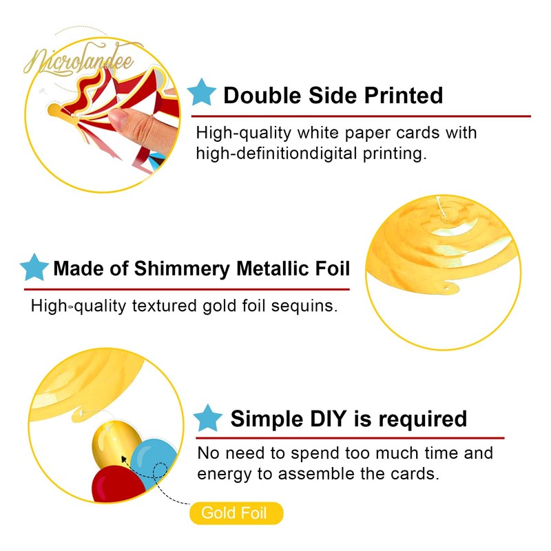 NICROLANDEE Carnival Party Decorations, Pack of 30 Circus Hanging Swirl