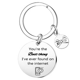 Ghloyza Valentines Day Gifts You're The Best Thing I Found on The Internet Boyfriend Gifts Couple Keyring Gift Anniversary Keyring Gifts for Him Romantic Gifts for Boyfriends