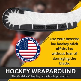 Wraparound Hockey Stick Blade Wrap Around Protector & Dry Stick 4 Pack Bundle for Hockey Equipment Storage (White Single Wrap + 4 Pack)