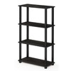 Furinno Turn-N-Tube 4-Tier Multipurpose Shelf Display Rack, Square Tube, Espresso/Black